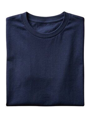 Men's Plain Crew Neck T-Shirt Solid Navy Blue Short Sleeve Basic Tee S-XL